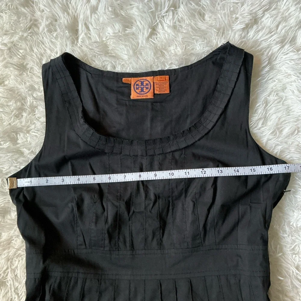 Tory Burch Black Pleated A-Line Dress – Size 8 | Cotton Blend - Picture 8 of 11